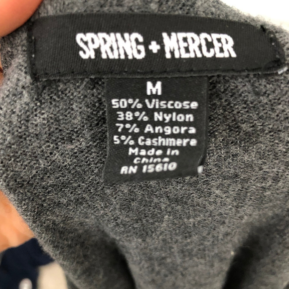 SPRING & MERCER Gray Cashmere Pullover Sweater Med - Picture 8 of 8